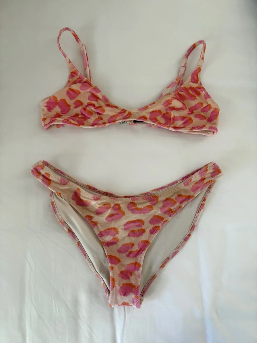 triangl swimwear Pink and Orange Velvet Bikini